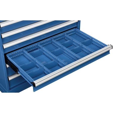 Global Industrial 2-4/5H Metal Divider Kit, For Modular Drawer Cabinet 4Hx36Wx24D, Blue 298453